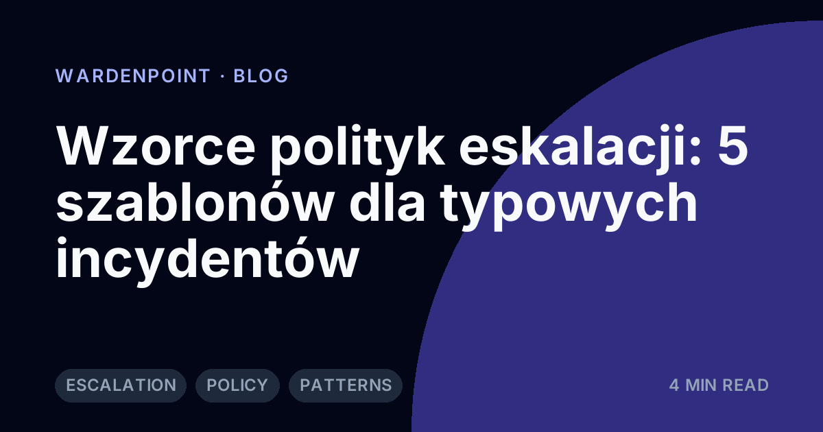 Wzorce polityk eskalacji: 5 szablonów dla typowych incydentów