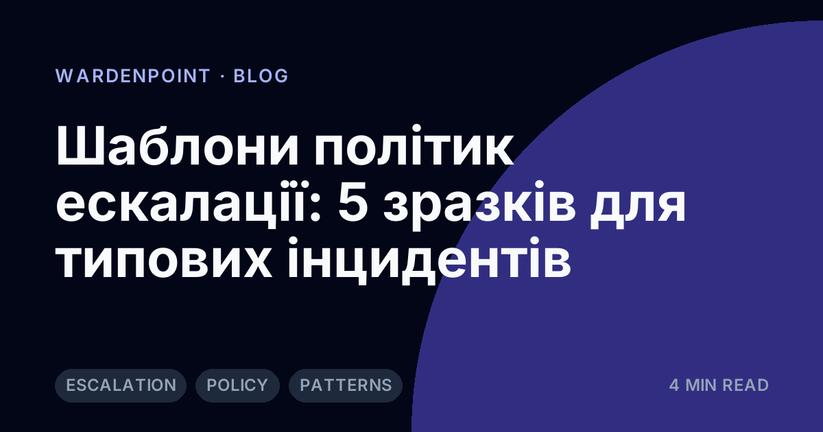 Шаблони політик ескалації: 5 зразків для типових інцидентів